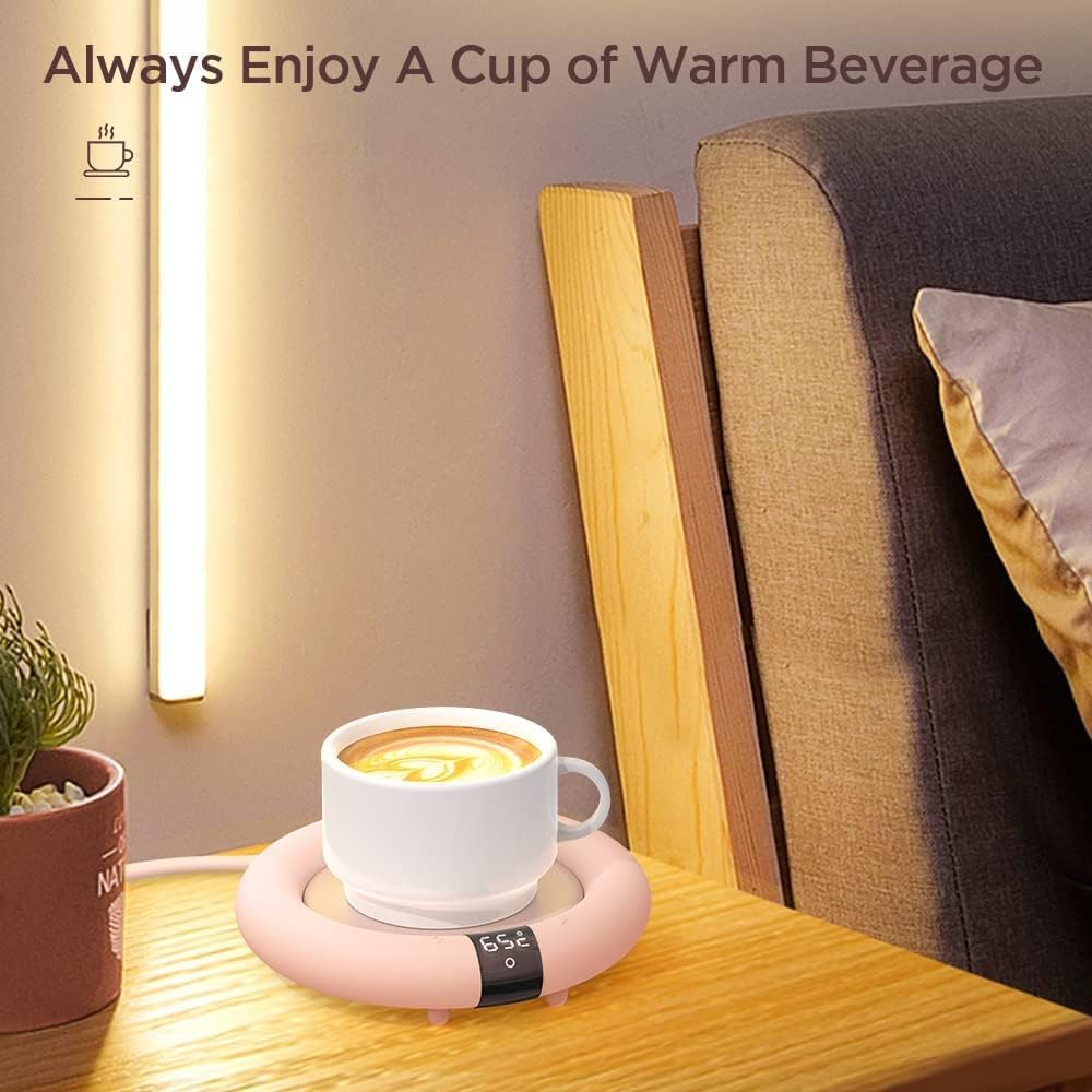 Coffee Mug Warmer， 2022 EasyAcc Coffee Warmer for Desk [with Silicon Cup Lid] Smart Mug Warmer Auto Shut Off， 3 Temp Setting to 167℉， Touch Switch， LED Display Cup Warmer for Office Home -Coffee Gift - Image 6